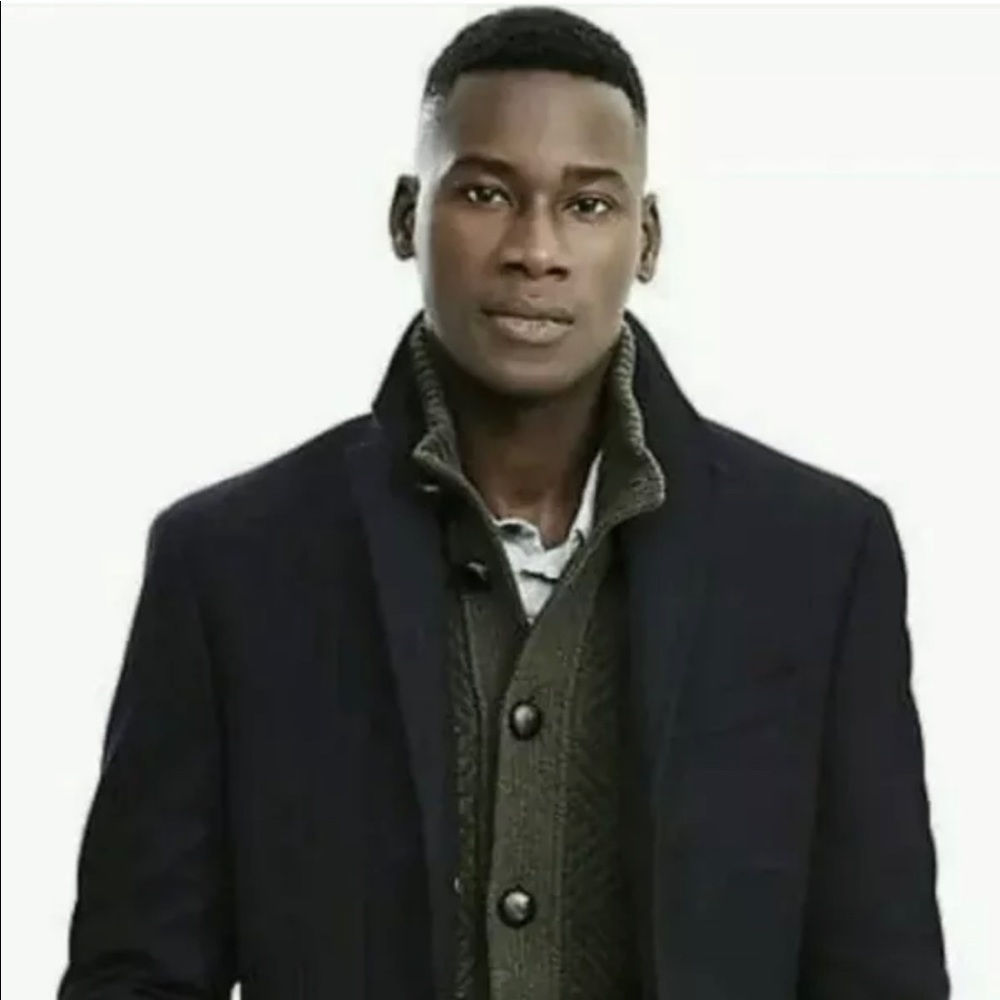 NWT Banana Republic Wool Blend Topcoat Jacket Navy SIZE M